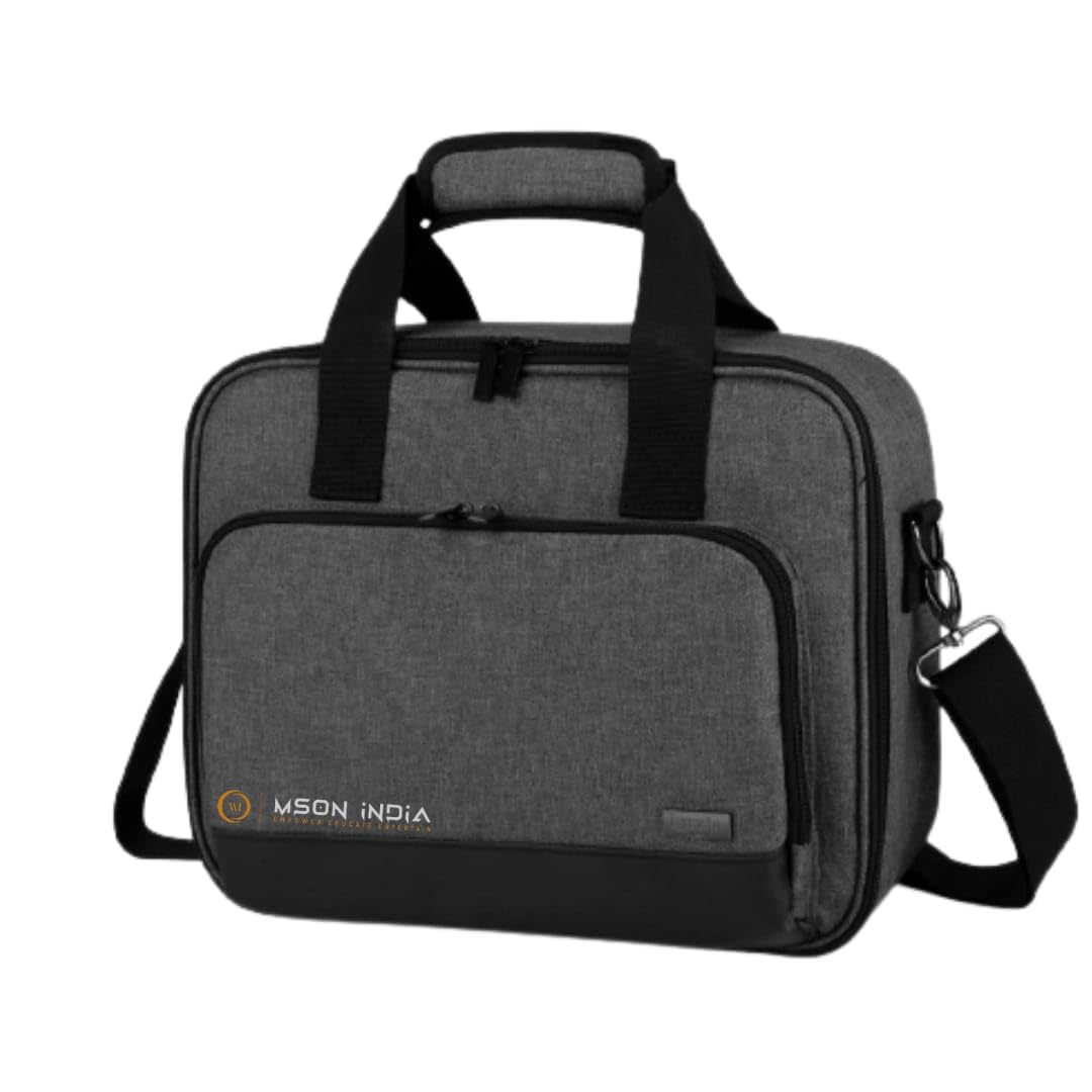 MSON INDIA Projector Case Travel Bag Carry Case, Portable Carrying Handbag, up to 12 x 9.5 x 4 inch Gray
