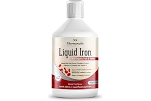 Pharmanostix Liquid Iron Supplement 500 mL - Made with Organic Fruit and Herbal Blend - Supported with Acai Powder, B Complex and Vitamin C - Mixed Fruit Flavour - Suitable for Vegans