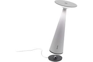 Zafferano, Lampa Dama Pro, Zasilana Akumulatorowo Bezprzewodowa Lampa Stołowa ze Sterowaniem Dotykowym, do Salonu i na Zewnątrz, Ściemniacz, 2200-3000 K, Wysokość 29 cm, Kolor Biały