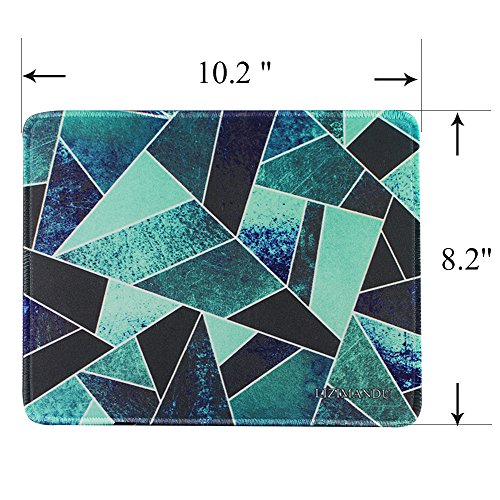 Gaming Mauspad(260 x 210 x 4 mm) ,Lizimandu Silent Designer Mousemat /Standard Size Anti-Rutsch-Gummi-Basis Mauspad(Grün Fragment/Green Fragment) - 3