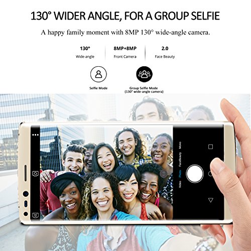 Handy ohne Vertrag,DOOGEE MIX 2 Dual SIM Guenstig Smartphone mit 4G Android 7.1,5.99 Zoll FHD Display 6GB+64GB RAM,Helio P25 Prozessor,8.0MP Dual Front Kameras,13MP+16MP Quad-Kameras,4060mAh handys,USB Type-C,Face Unlock-Gold