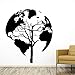 Produktbild WSYYW Weltkarte Wandaufkleber Baum Pvc Aufkleber Schlafzimmer Dekoration Diy Pvc Home Wohnzimmer Dekoration Zubehör Hausgarten Wandaufkleber Braun XL 58cm X 62cm