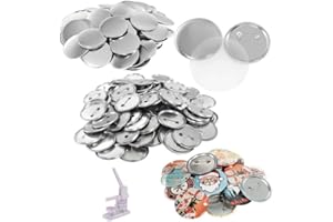 Dyna-Living Lot de 100 badges en métal de 58 mm pour loisirs créatifs, souvenirs, cadeaux