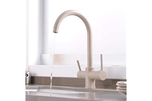 LANGJIAO Rubinetto Cucina 3 Vie per Sistemi Osmosi a Avena, Doppia Uscita a Osmosi Rubinetti per Lavelli da Cucina Inversa Rotazione 360, Miscelatore Lavello per Acqua Potabile