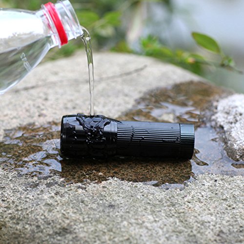 Taschenlampe LED T6 Sehr Helles Licht Flugzeug-Klasse Aluminium IPX6 Wasserfest, Schwarz - 2