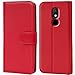 Produktbild Conie Handyhülle für Wiko WIM Lite - Bookstyle- Klapp- Serie, Etui aus PU Leder, WIM Lite Booklet Flip Hülle Rot