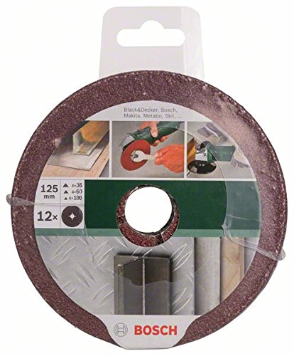 Bosch DIY 12tlg. Fiberschleifscheiben-Set (für Winkelschleifer verschiedene Materialien, Ø 125 mm, Körnung 36/60/100) - 2