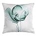 Produktbild Flower Throw Pillow Cushion Cover, Poppy Flower Blooms Floral Radiographs Unusual Rare Art Print Home Decoration, Decorative Square Accent Pillow Case, 18 X18 Inches, Teal and White
