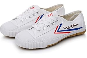 YURU Tai Chi Shoe Wu Shu Kung Fu Shoes,Shaolin Monk Martial Arts Shoes,Canvas Anti-Slip Fashion Qigong Trainerss,White-45