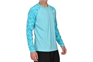 QAYMZUMD Men's UV Protection UPF 50+ Long Sleeve T-Shirt Work Fishing Swimming Shirt Rash Guard Rash Vest