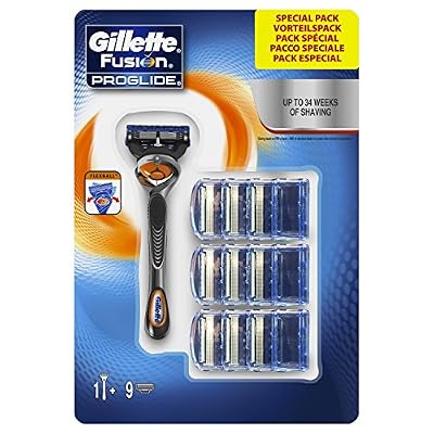 Gillette Fusion Proglide Rasoir pour Homme Doté de la Technologie Flexball avec 9 Recharges
