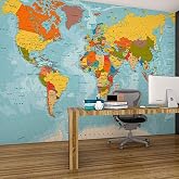 Political World Map Wallpaper 70x105 Cm.