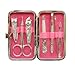 Tru Yoo Nail Care Kit Set Pedicure Manicure Cutter Cuticle Clipper Gift Pink Case 7PCS