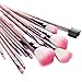 Glow 14 Makeup Brushes Set, Pink