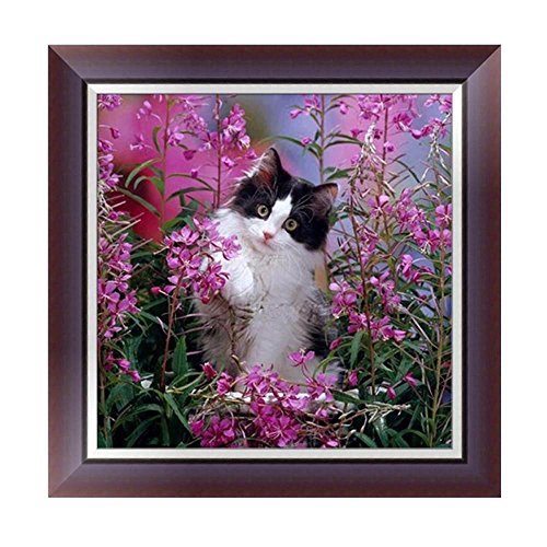 Colorful(TM) Home Decor Flower Cat 5D Embroidery Paintings Rhinestone Pasted DIY Diamond Painting Cross Stitch