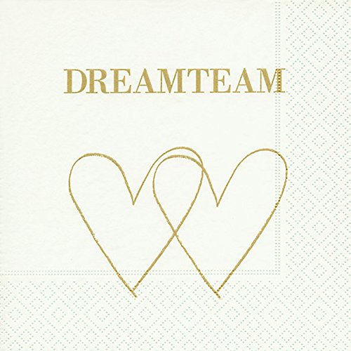 Preisvergleich Produktbild Servietten (2er Set / 40Stück) 3-lagig 33x33cm Dreamteam Hochzeit