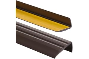 PROFIPVC Nez de marche PVC 50x25mm, 150 cm - Profil d’angle autoadhésif, antidérapant, d'escalier-protection, bande de bordure - Brun Foncé