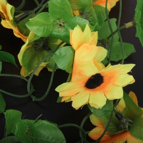 StillCool Künstliche Sonnenblumen Girlande Blumengirlande – Seidenblumen -Rebe Kunstblumen für Valentine Haupthochzeits-Garten-Dekoration Hochzeitsveranstaltung , Party, Feier, Supermarktgang, Treppenhaus oder Arch (two pcs) - 2