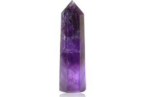 XIANNVXI 2" Colonne de Cristal Hexagonale Cristal de Amethyste Naturelle Baguette en Cristal de Guérison pour Reiki, Chakra, Méditation et Décoration, Cadeau
