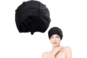 CutitiUU Verstellbarer Verschluss Simulation Seidenhaarmütze,Die Schlafhaube,die geschädigtes Haar schützt und repariert,Satin Bonnet Haarhaube mit Gummiband,Geeignet zum Waschen,Make-Up