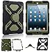 Produktbild Yibeitong Funktionen, Silikon, wasserdicht, stoßfest, staubdicht, robuste Schutzhülle mit Ständer und Aufkleber für Apple iPad, Black&Green iPad Mini/ipad Mini 2