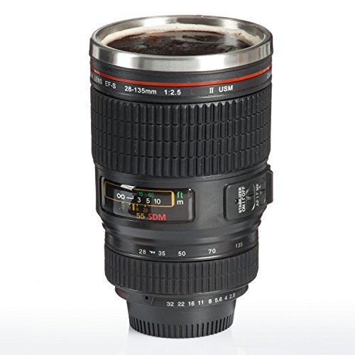 Doppelwandige Edelstahl Tasse Kameraobjektiv Kaffeebecher Kaffeetasse Objektiv Iso-Becher - 4