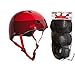Produktbild 661 Schmutz Deckel Skateboard BMX Youth Helm CPSC zertifiziert + Knie Ellenbogen Handgelenk Pads, rot