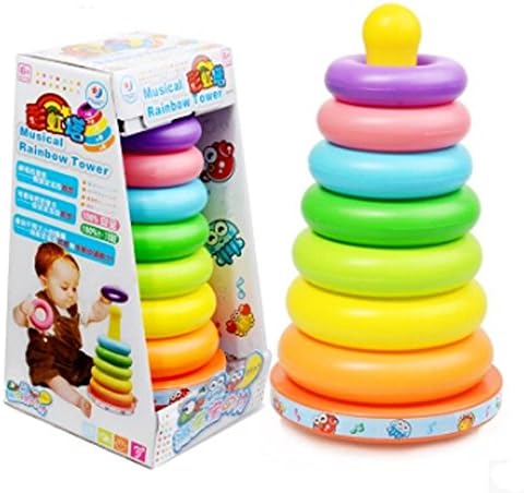 Tumbler toy moon and stars Rainbow Tower Stacker tower rings sets rainbow