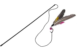 Bobury Gattino Gatto Teaser Interactive Toy Dangler Rod con Bell e piuma (colore casuale)