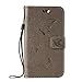 Produktbild Huawei Nova Hülle, SpiritSun Ledertasche Schutzhülle für Huawei Nova Folio PU Leder Tasche Case Cover Bookstyle mit Standfunktion und Kredit Kartenfächer (Schmetterling und Blume, Grau)