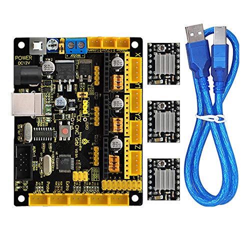 KEYESTUDIO Imprimante 3d Controller kit avec CNC Shield V0.9 a, 4 pcs A4988 pilote de moteur pas à pas avec dissipateur thermique Kits pour Arduino RepRap