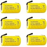 6 Batterie Accumulatore Ni - Cd SC 1,2V 2000mAh Ricaricabile - T. a Saldare (Confezione da 6 Batterie)