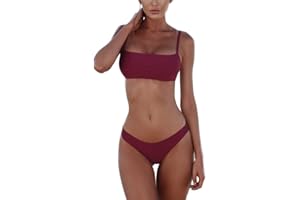 meioro Costumi da Bagno per Donna a Due Pezzi Bikini a Vita Bassa Tankini Bikini Push Up Abito a Vita Bassa