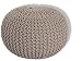 Produktbild ANTARRIS Luxus Strickhocker Polsterhocker Strick Design Pouf Sitzkissen Bodenkissen Ø 55 Höhe 37 cm | ohne zusätzliche Schadstoffe Beige