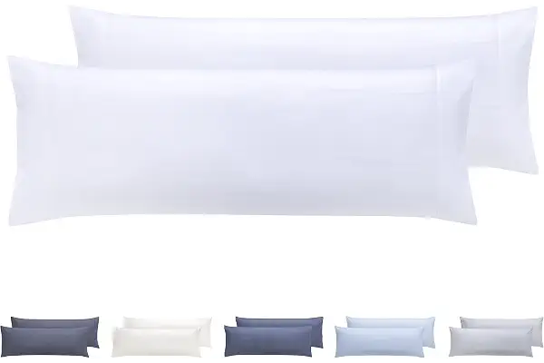 Todocama – Juego de 2 Fundas de Almohada, Microfibra Extra Suave, hipoalergénicas. Juego de 2-90x40 cm Blanco