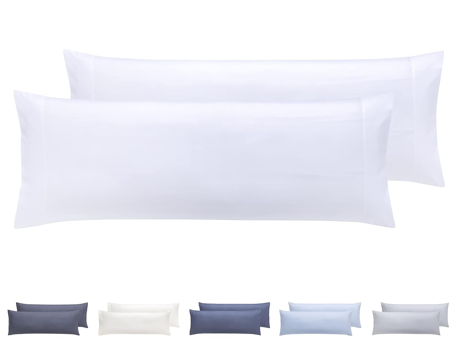 Todocama – Juego de 2 Fundas de Almohada, Microfibra Extra Suave, hipoalergénicas. Juego de 2-90x40 cm Blanco