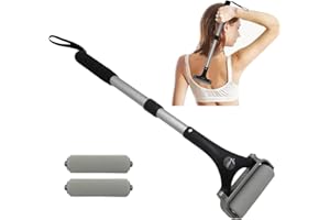 Easace Applicateur de lotion pour le dos et le corps, auto-application facile de la brosse de lavage du corps de bain de douche, crème pour la peau, bronzage(Argent)