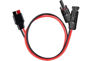 ZHOFONET Solar to Anderson Plug Cable, 10AWG Solar to Anderson Adapter, Solar Panel Cable Kit, Solar Panel Extension Cable for Portable Generators, Energy Storage, Zip, 60 cm