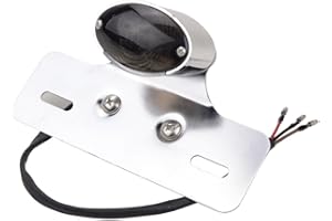 GOOFIT Chrome Motorcycle Black Rear Brake Tail Light With Integrated Turn Signals Indicator Backup Lamp for Scooter PocketBike ATV