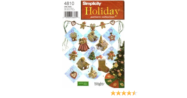Download Simplicity 4810 Sewing Pattern Holiday Crafts Christmas Decorations Ornaments Treeskirt Stocking Amazon Co Uk Kitchen Home PSD Mockup Templates