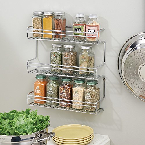 InterDesign 48900EU Classico Wandmontiertes Gewürzregal für die Küche – Chrom, Steel, Chrome, 30,9 x 7 x 32,9 cm - 4