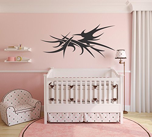 INDIGOS 4052166040143 Wandtattoo w171 Tribal,Spitzen, Fantasy Wandaufkleber 120 x 56 cm, schwarz - 4