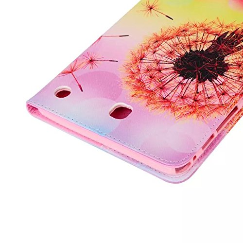 Galaxy Tab A 9.7 SM-T550 Hülle, Deenor Dandelion Series PU Leather Cover Stand Flip Schutzhülle für Samsung Galaxy Tab A 9.7 SM-T550. (Pink dandelion) - 6