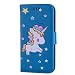 Produktbild Samsung Galaxy A5 2016 Hülle, CXTcase Samsung A5 2016 Einhorn Glitzer Flip Cover Lederhülle Tasche Handyhülle mit Standfunktion Card Holder Kunstleder Handytasche Schutzhülle für Samsung Galaxy A5 2016 Blau
