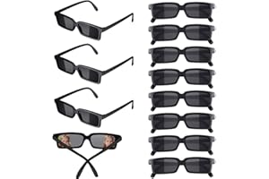 DAGORD 12 Pièces Lunettes d'Espion Enfant Lunettes Agent Secret Lunettes Vue Arrière Drôle de Lunettes de Soleil de Fête Accessoires Détective Enfant pour Graduation Vacances Fête d'Anniversaire Noir