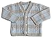 Pequilino baby boys V neck cable front striped cardigan blue grey 0-6 months