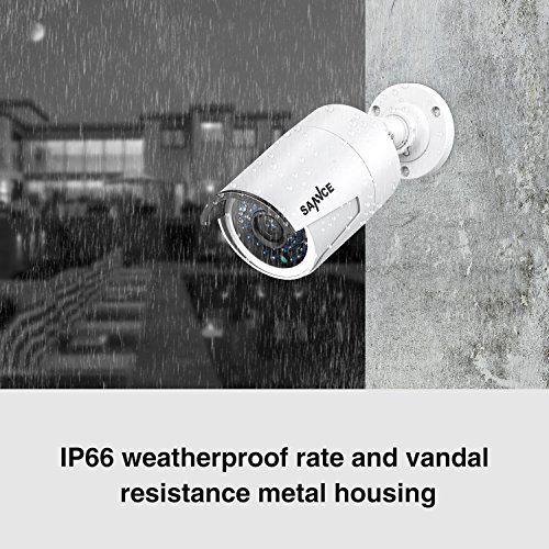 Sannce 1080P(1920*1280)POE NVR Kit di Videosorveglianza 4 Canali per il Sistema di sicurezza,4*2 Mega IP Videocamera rete di grado IP66,Accesso rapido QR Codice scanisione via lo Smartphone,Uscita HDMI, Backup USB, Senza HDD Preinstallato!