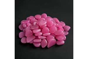 RANRAO 50 piedras brillantes que brillan en la oscuridad, piedras luminosas para decoración del hogar, pasarela, acuario, jardín, patio y pecera