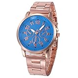 Uhren Damen Edelstahl Sportuhr Digital Uhren Quarz Schüler Retro Armbanduhr Handgelenk analoge Uhr Luminous Uhren Uhrenarmband Watch,ABsoar