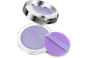 LOPHE Kompaktowy puder do twarzy z naturalnego żelu, słodki puder utrwalający makijaż, cienki i oddychający, długi puder matujący (fioletowy)